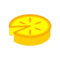 Lemon pie isolated. Yellow cake Vector illustration Royalty Free Stock Photo