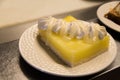 Lemon Pie on a White Plate Royalty Free Stock Photo