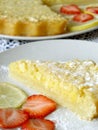 Lemon pie with strawberries