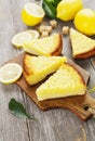 Lemon pie with yellow coconut Royalty Free Stock Photo