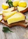 Lemon pie with yellow coconut Royalty Free Stock Photo