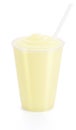 Lemon or Pineapple Smoothie with Straw Royalty Free Stock Photo