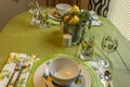 Lemon plate set on green