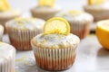 lemon poppy seed muffin with lemon zest on top Royalty Free Stock Photo