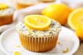 lemon poppy seed muffin with lemon zest on top Royalty Free Stock Photo