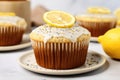lemon poppy seed muffin with lemon zest on top Royalty Free Stock Photo