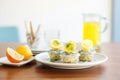 lemon poppy seed muffins with lemon zest topping Royalty Free Stock Photo