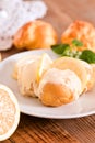 Lemon Profiteroles. Royalty Free Stock Photo