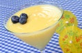 Lemon pudding with blueberries