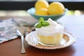 lemon pudding with whipped cream topping