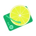 Lemon instead of a record, a disc on the player. Summer concept. Colorful vector illustration in flat style isolated on white