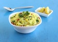 Lemon Rice Traditional and Delicious South Indian Vegetarian Breakfast Royalty Free Stock Photo