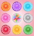 Lemon round button style candy glossy jelly Royalty Free Stock Photo