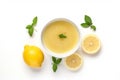 Lemon sauce top view. Generate Ai