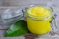 Lemon scrub with sugar, honey and olive oil Royalty Free Stock Photo