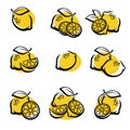 Lemon set. Vector Royalty Free Stock Photo