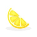 Lemon slice. Fresh citru, half sliced lemon and chopped lemon. Cut lemons fruit slice juice or vitamin c logo. Royalty Free Stock Photo