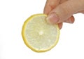 Lemon slice in hand