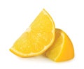 Lemon slice isolated on white Royalty Free Stock Photo