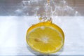 Lemon slice splashing Royalty Free Stock Photo