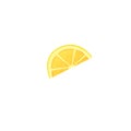 Lemon slice vector icon illustration on white background. Royalty Free Stock Photo