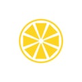 Lemon slice vector icon illustration on white background. Fresh sour vector lemon icon Royalty Free Stock Photo