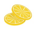 Lemon slice vector illustration on white background. Fresh sour lemon icon. Logo design Royalty Free Stock Photo