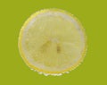 Lemon slice in water with bubbles Royalty Free Stock Photo
