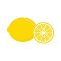 Lemon slices. Fresh citrus, half sliced lemons and chopped lemon Royalty Free Stock Photo