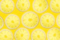 Lemon slices illuminated from below Background Fruits Top view