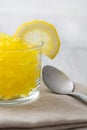 Lemon slushies in glass on rustic wood Royalty Free Stock Photo