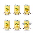 Lemon soda can cartoon character with various angry expressions