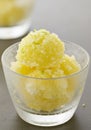 Lemon Sorbet in Glass Bowl Royalty Free Stock Photo