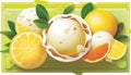 fresh lemon Sorbet Summer Background. Generative AI