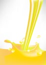 Lemon splash with bubbles