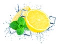 Lemon splash water Royalty Free Stock Photo