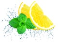 Lemon splash water Royalty Free Stock Photo