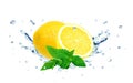 Lemon splash water Royalty Free Stock Photo