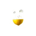 Lemon splash on water, isolated Royalty Free Stock Photo