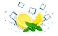 Lemon splashing water Royalty Free Stock Photo