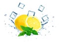 Lemon splash water Royalty Free Stock Photo