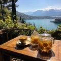 Lemon squeezed lifestyle healthy and diet drink on table