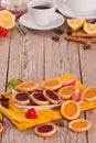 Lemon and straberry tartlets. Royalty Free Stock Photo