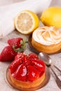 Lemon and strawberry tart pie Royalty Free Stock Photo