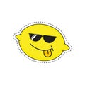 Lemon with sunglass sticker Royalty Free Stock Photo