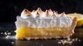 Lemon tart with meringue cream. Generative AI,