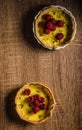 Lemon tart with rosemary and berries Royalty Free Stock Photo