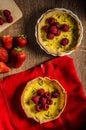 Lemon tart with rosemary and berries Royalty Free Stock Photo