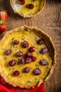 Lemon tart with rosemary and berries Royalty Free Stock Photo