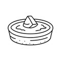 lemon tart sweet food line icon vector illustration